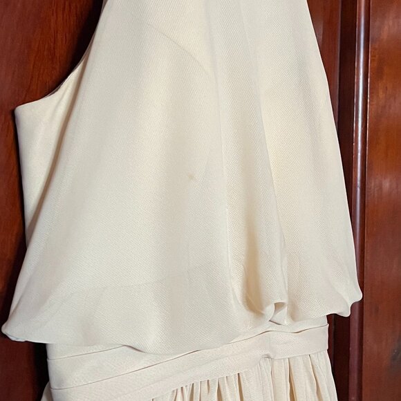 JJ's House Cream-Colored Double-Lined Halter Bridesmaid/Prom Gown, Size 2 - Picture 4 of 12
